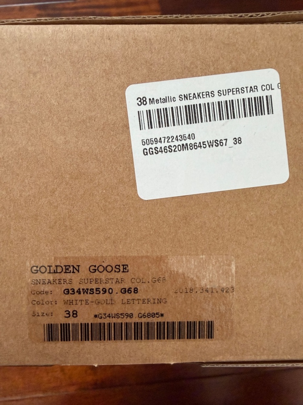 Golden Goose Superstar All White with Grey Star Gold Lettering Size 38 - Picture 5 of 7